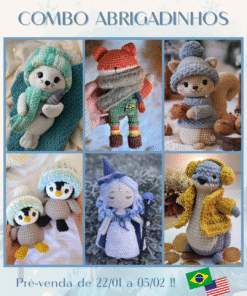 Pré-venda Combo "Abrigadinhos"/Receita em PDF (PT/EN)